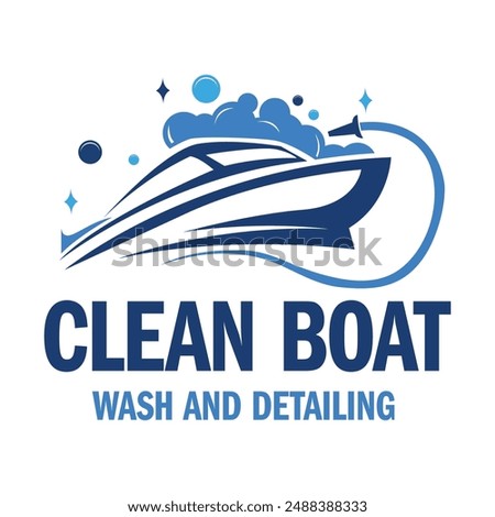 Boat and ship cleaning logo design template.