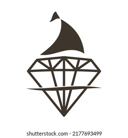 boat ship diamond logo Icon Illustration Brand Identity