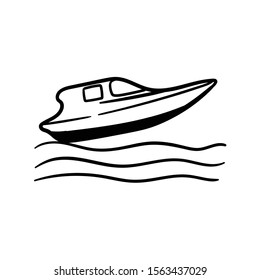 Boat Ship doodle icon vector hand drawing