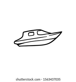 Boat Ship doodle icon vector hand drawing