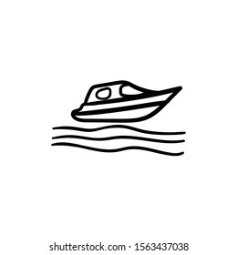 Boat Ship doodle icon vector hand drawing