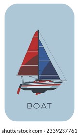 Boat and ship flat illustration