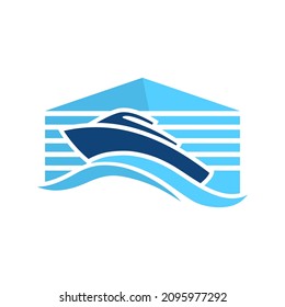 logotipo de barco o de garaje