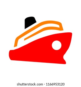 boat. ship icon, cruise ship - vector boat illustration, sea travel symbol