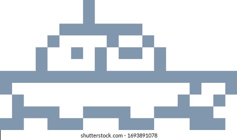 Boat Ship icon in a pixel 8 bit video game art style