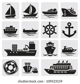 boat   ship icons set