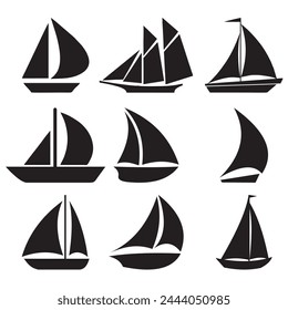 boat and ship icons set
