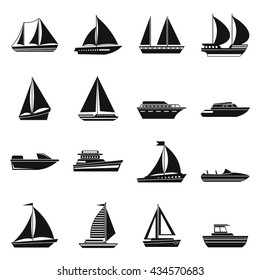 Boat and ship icons set