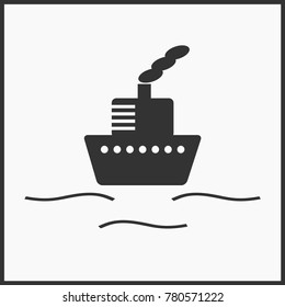 boat and ship icons set. Vector image.