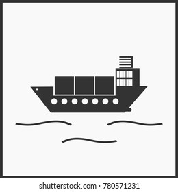 boat and ship icons set. Vector image.