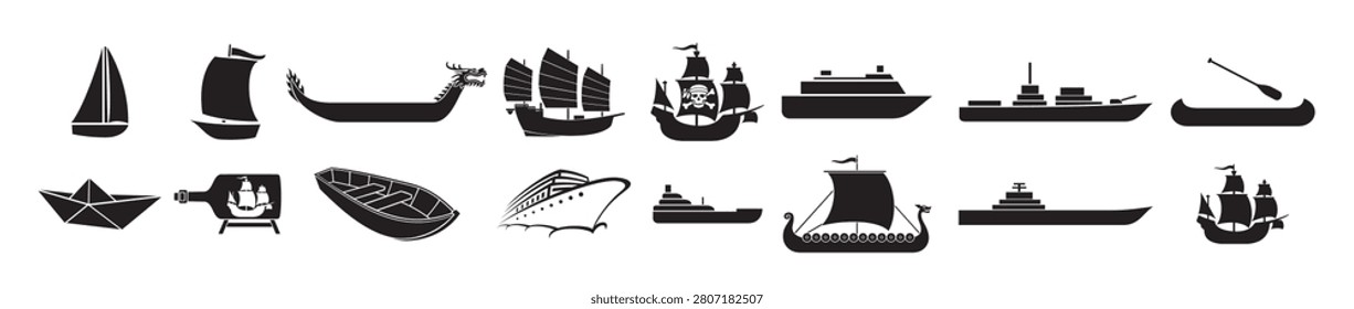 boat ship icons vector illustration