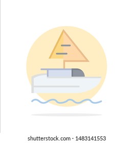 Boat, Ship, Indian, Country Abstract Circle Background Flat color Icon