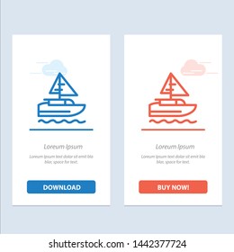 Boat, Ship, Indian, Country  Blue and Red Download and Buy Now web Widget Card Template