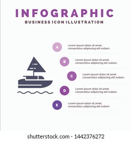 Boat, Ship, Indian, Country Solid Icon Infographics 5 Steps Presentation Background