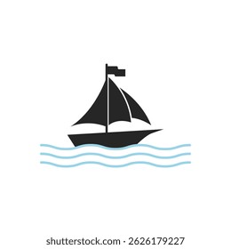 boat ship logo design simple and creative