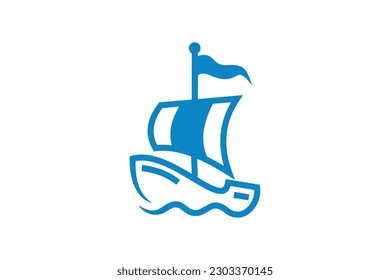 boat ship logo icon design