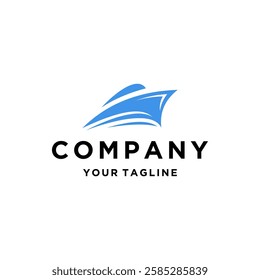 boat ship minimalist logo design