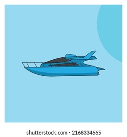 Boat ship on the sea sign, web icon, vector illustration