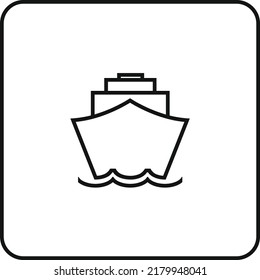 Boat or ship outline icon for website, sign and symbol. Vector format.