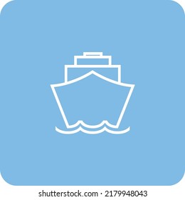 Icono de contorno de barco o barco para sitio web, signo y símbolo. Formato vectorial.