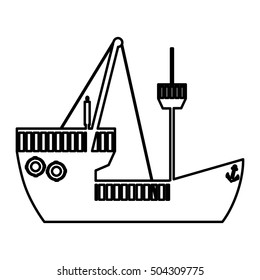 boat or ship pictogram icon image 