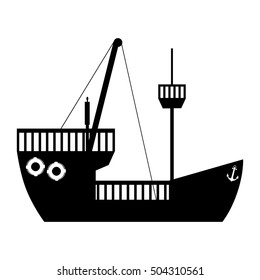 boat or ship pictogram icon image 