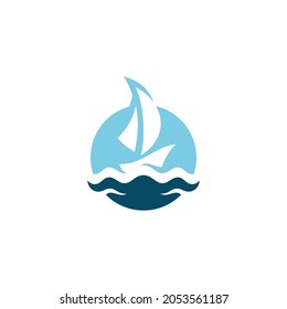 Boat Ship Sail Sailing Icon Silhouette Logo Concept