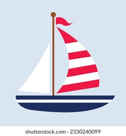 Boat ship steering wheel vector marine simple navy red icon