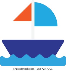 Boat Ship Tranport Icon Vector Flat Illustration