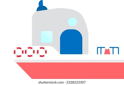 boat ship vector red colorful