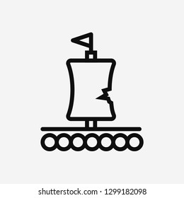 Boat ship vessel concept line icon. Simple element illustration.  Boat ship vessel concept outline symbol design. Can be used for web and mobile UI/UX . Modern vector style