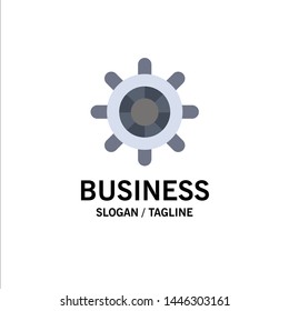 Boat, Ship, Wheel Business Logo Template. Flat Color