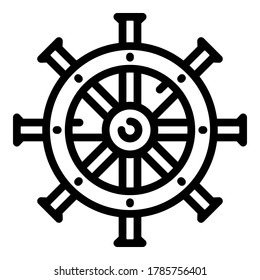 Boat ship wheel icon. Outline boat ship wheel vector icon for web design isolated on white background