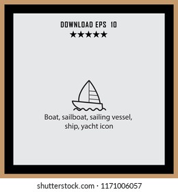 Boat, ship, yachit icon  vector icon