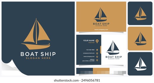 Boat Ship Yacht Sailor Logo, Sailboat on the sea, Sea vessel, ocean liner or nautical caravel