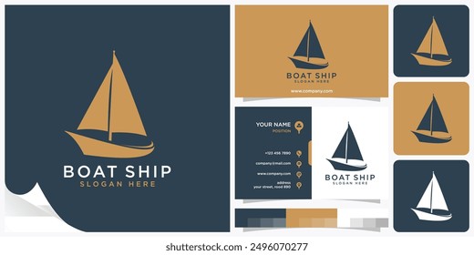 Boat Ship Yacht Sailor Logo, Sailboat on the sea, Sea vessel, ocean liner or nautical caravel