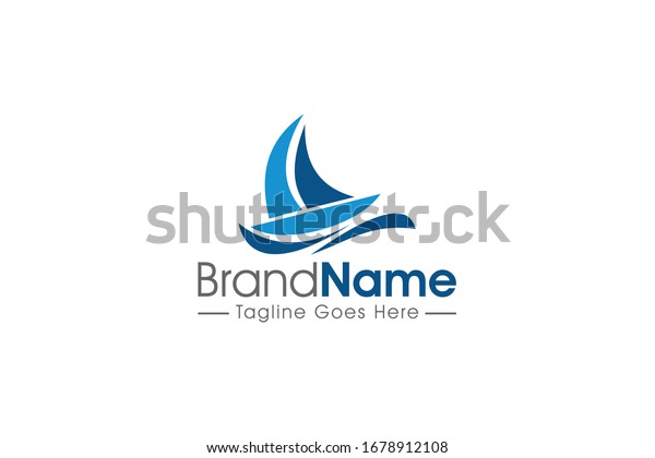 Boat Ship Yacht Wave Logo Icon Stock Vector (Royalty Free) 1678912108 ...