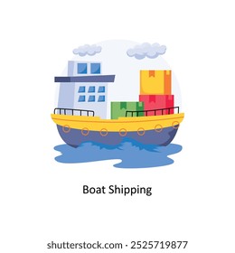 Boat Shipping Concepts Style illustrations. EPS 10 File