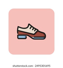 Boat shoe line icon. Shoelaces, loafer, low heel. Footwear concept. Can be used for topics like shoe store, casual style, formal dress code