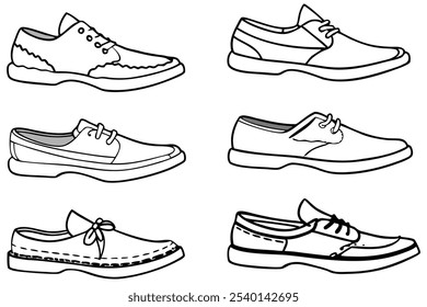 Boat Shoes Line Art Illustration for Design Projects 