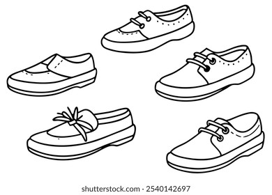 Boat Shoes Line Art Illustration for Design Projects 