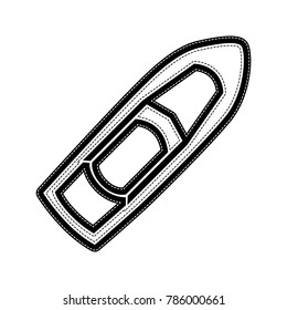 Boat sign. Vector. Flat style black icon on white.
