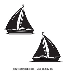 Boat Silhouette, Boat illustration, Boat icon Silhouette, Boat Silhouette illustration