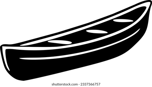 Boat silhouette monochrome 3d vector illustration