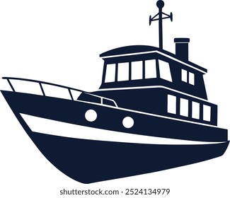 Boat silhouette vector art illustration