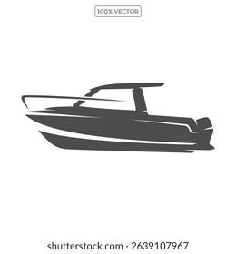 Boat silhouette vector illustration, boat icon, boat logo  design template