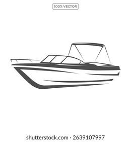 Boat silhouette vector illustration, boat icon, boat logo  design illustration template