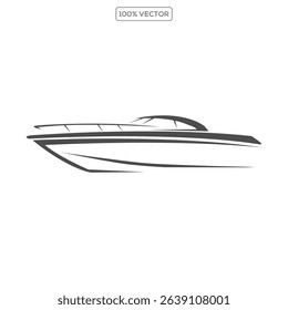 Boat silhouette vector illustration, boat icon, boat logo vector template