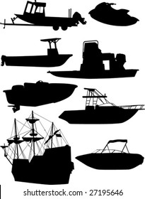 Boat silhouettes.