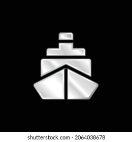 Boat silver plated metallic icon
